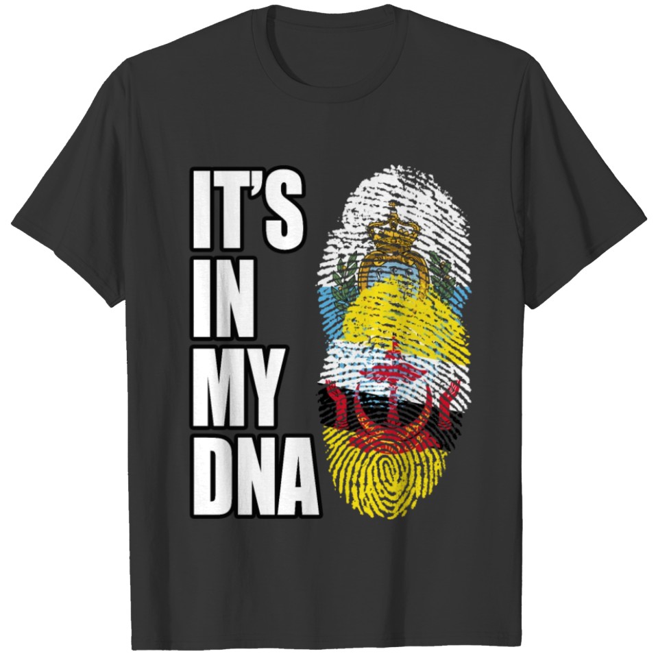 Sammarinesen And Bruneian Vintage Heritage DNA Fla T-shirt