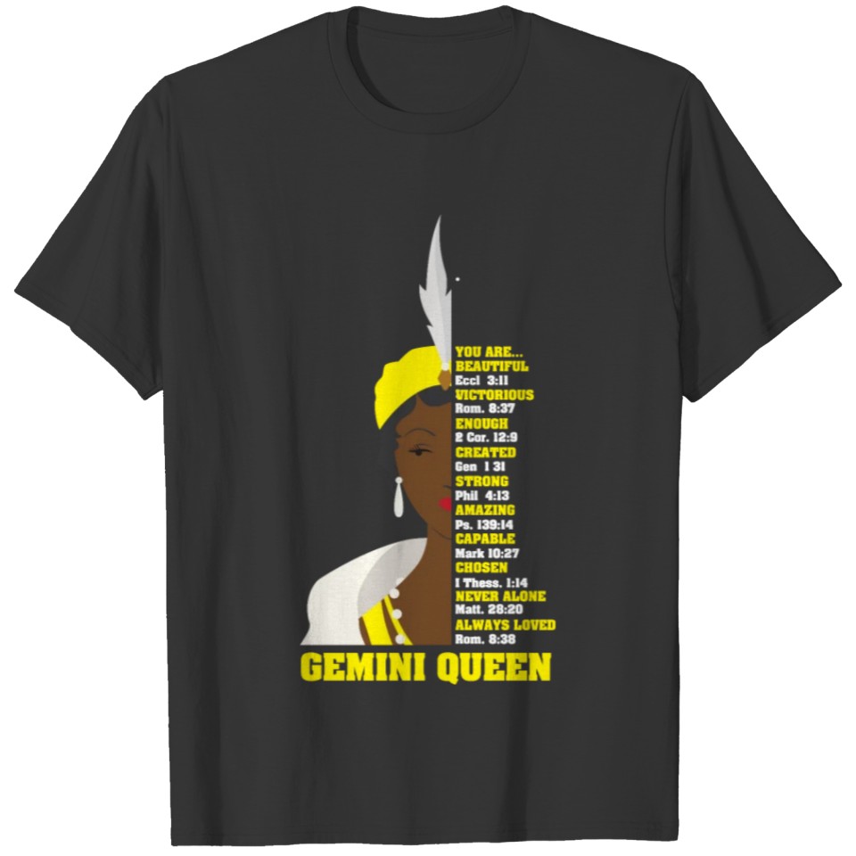 African American Black Women Gemini Queen T Shirts