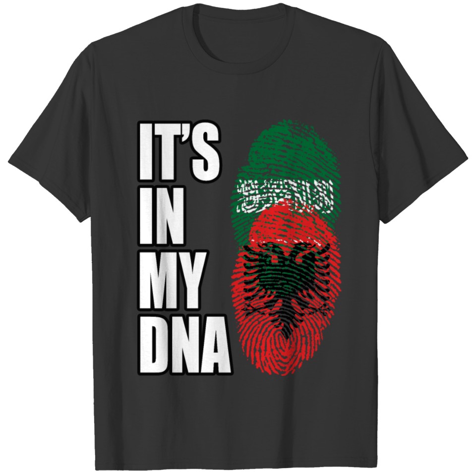 Saudi Arabian And Albanian Vintage Heritage DNA Fl T-shirt