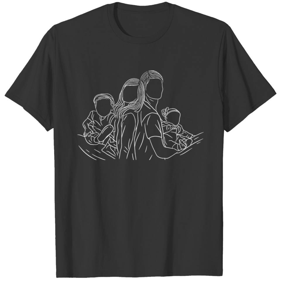 Little Family Cradle Line Art T-shirt