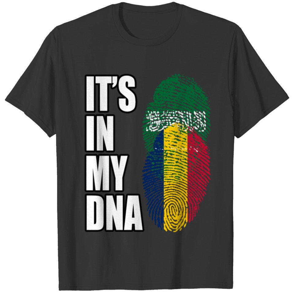 Saudi Arabian And Chadian Vintage Heritage DNA Fla T-shirt