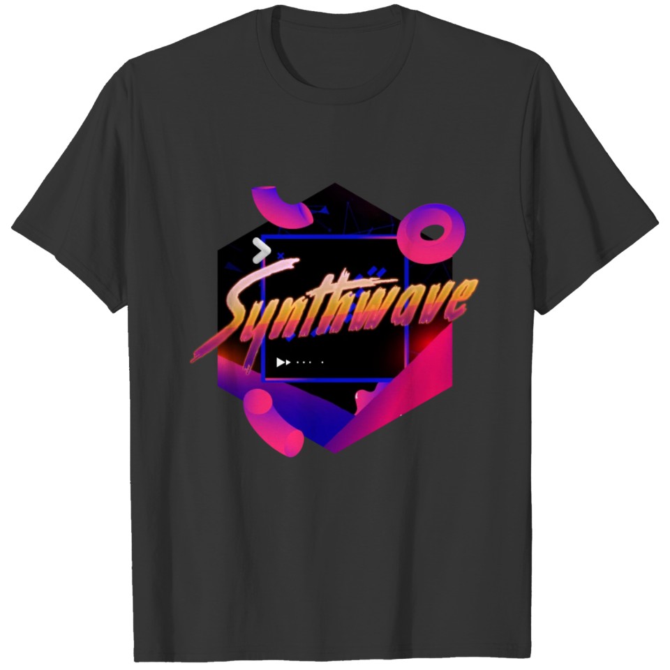 Neon synthwave horizon #2 T-shirt