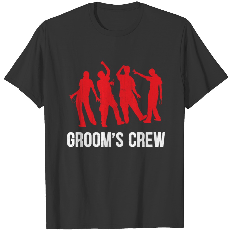 Groom's Crew Drinking Squad Bachelor Party Stag Ni T-shirt