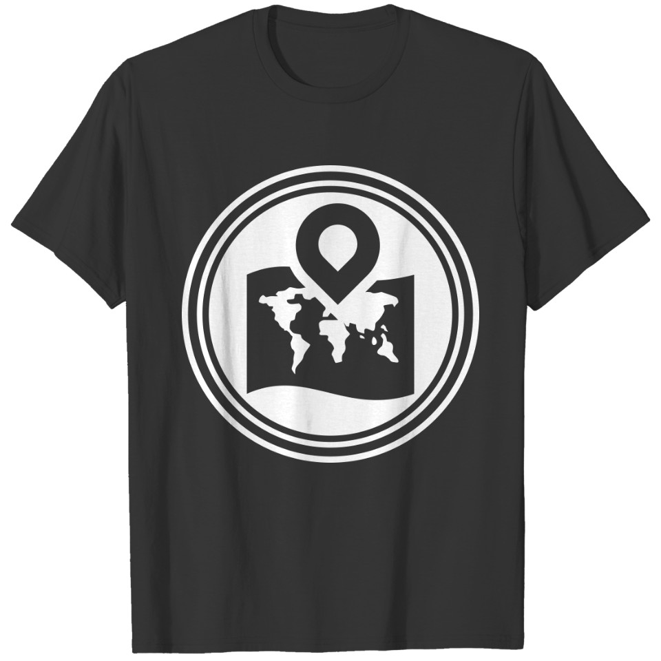 World map icon symbol T-shirt