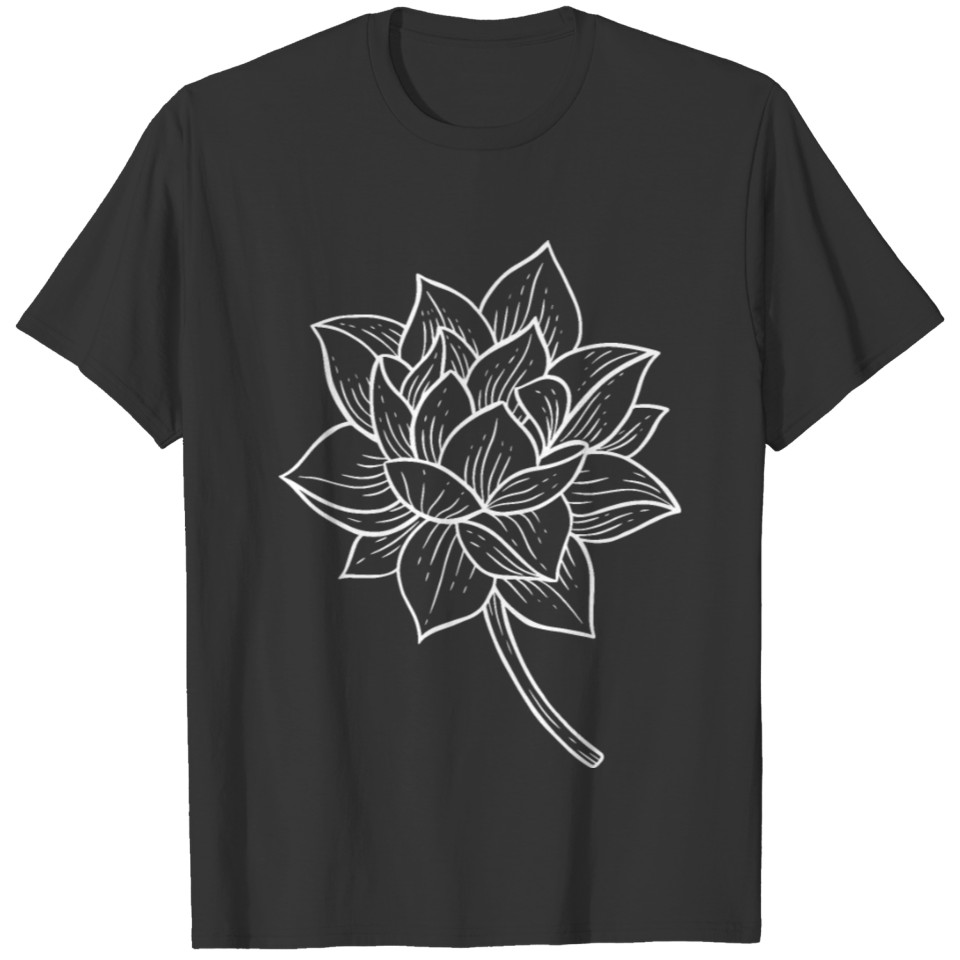 Big Flower Lotus White T-shirt