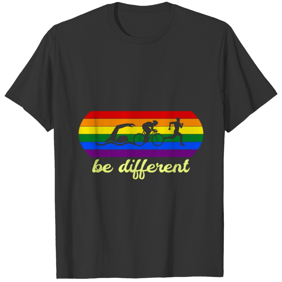 Be Different Tri Triathlon Triathlete Running Swim T-shirt