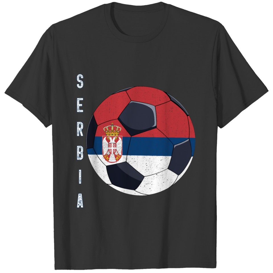 Serbia Soccer Ball Serbian Flag T-shirt