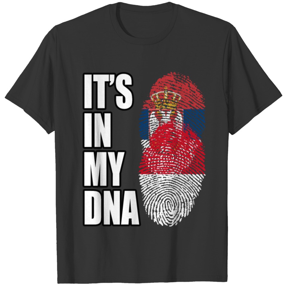 Serbian And Indonesian Vintage Heritage DNA Flag T-shirt