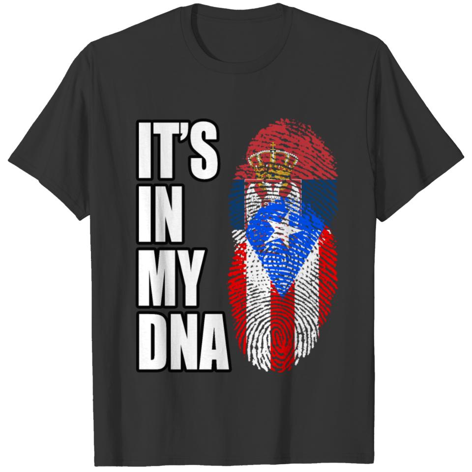 Serbian And Puerto Rican Vintage Heritage DNA Flag T-shirt