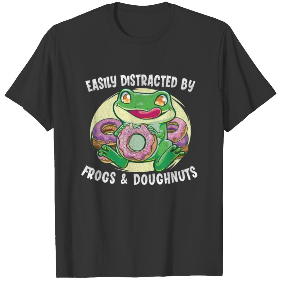 Donut Doughnut Frog Catcher Frog Hunter Funny Frog T-shirt