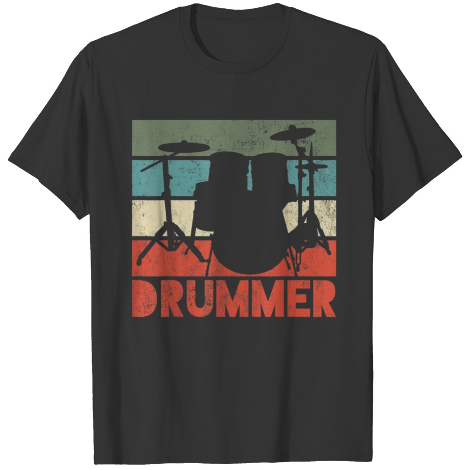 Drummer Drum Set Vintage Retro Gift T Shirt T-shirt