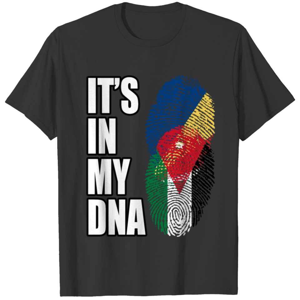 Seychellois And Jordanian Vintage Heritage DNA Fla T-shirt