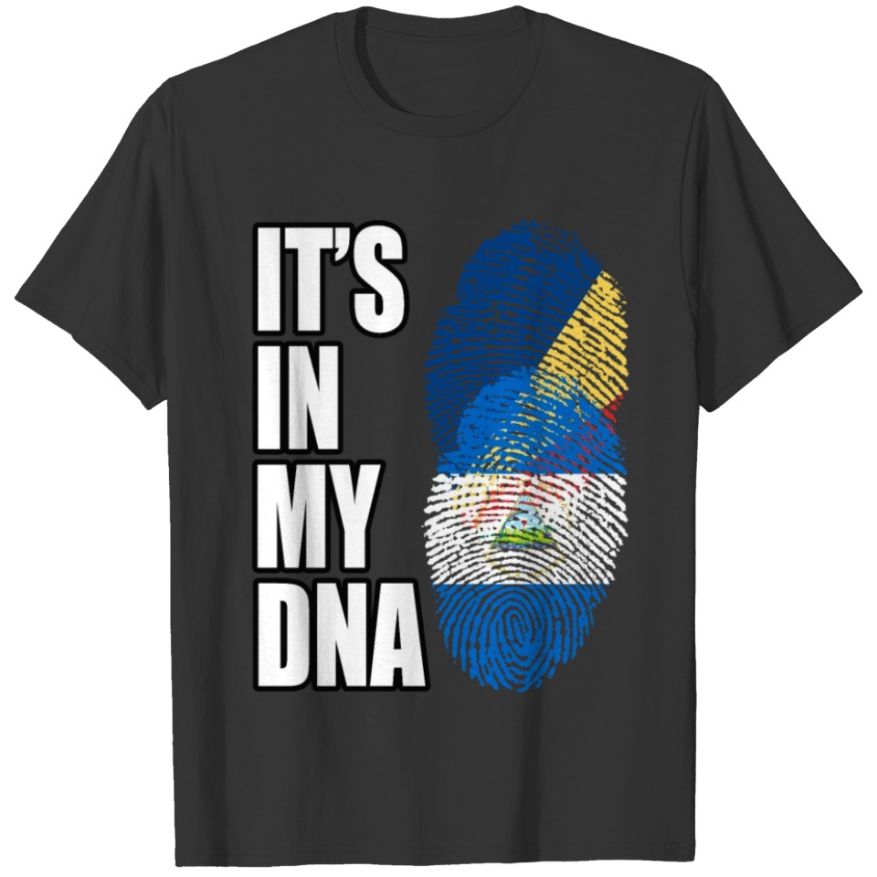 Seychellois And Nicaraguan Vintage Heritage DNA Fl T-shirt