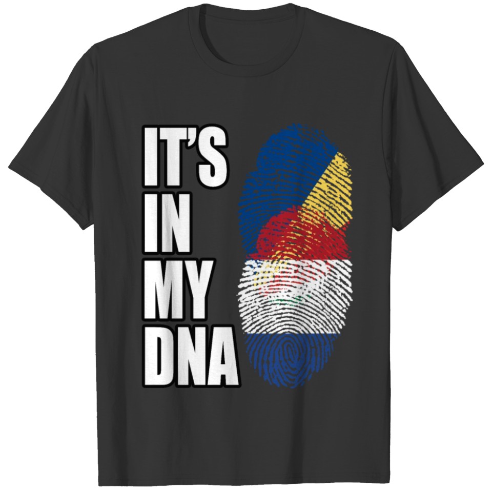 Seychellois And Dutch Vintage Heritage DNA Flag T-shirt