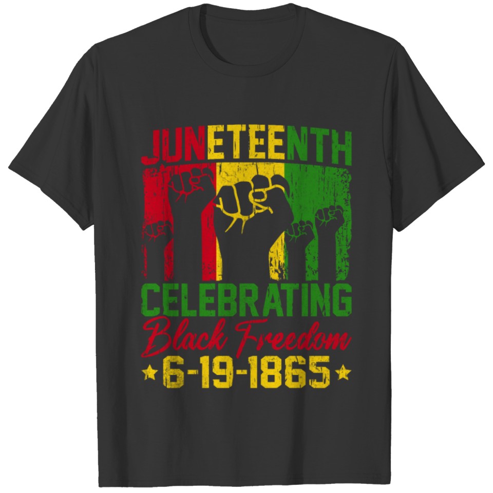 Juneteenth 19th Black Patriotic Vintage Novelty T Shirts
