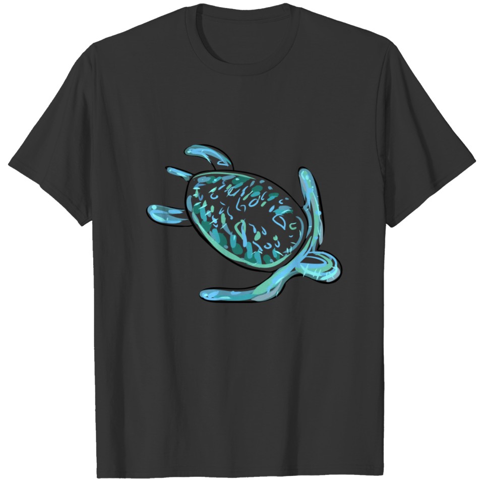 turtle sea creature animal biology symbol blue T-shirt