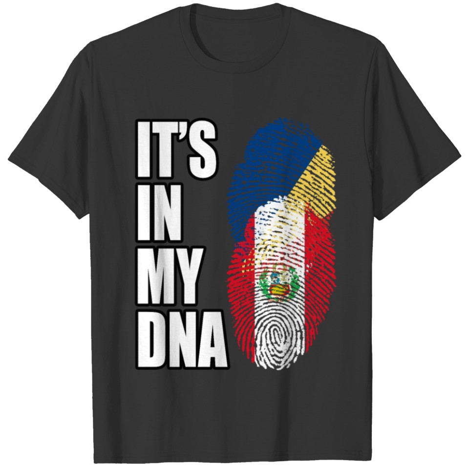 Seychellois And Peruvian Vintage Heritage DNA Flag T-shirt