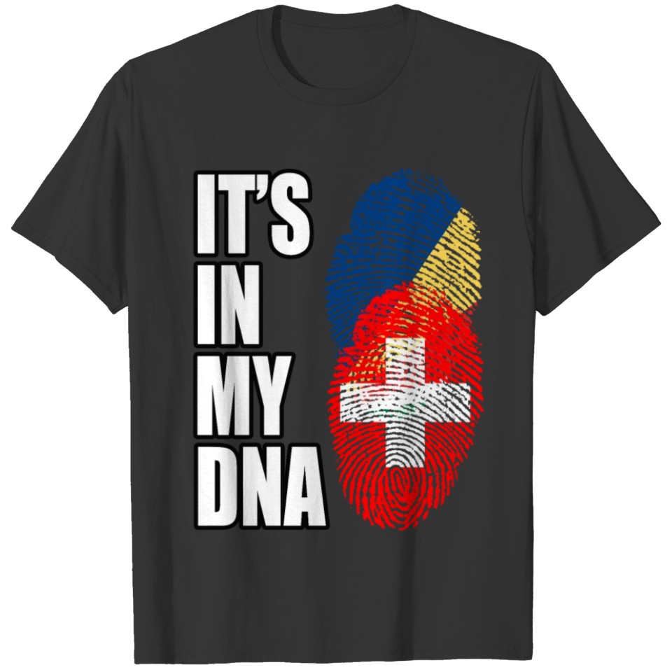 Seychellois And Switzerland Vintage Heritage DNA F T-shirt