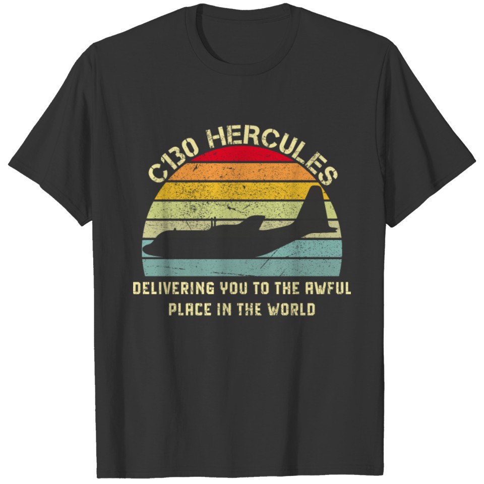 C-130 Hercules airplane MILITARY Crew Veteran T Shirts