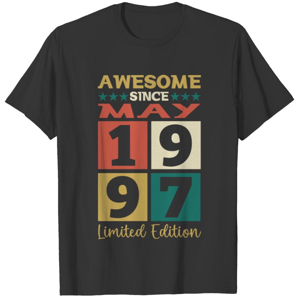 Vintage Awesome since 1997 May Bday Gift Men Women T-shirt