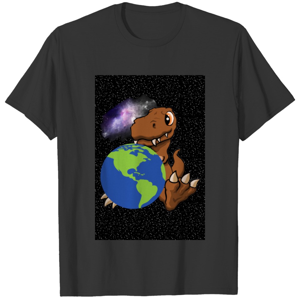 Brown T-rex Dinosaur holding Mother Earth #1 T Shirts