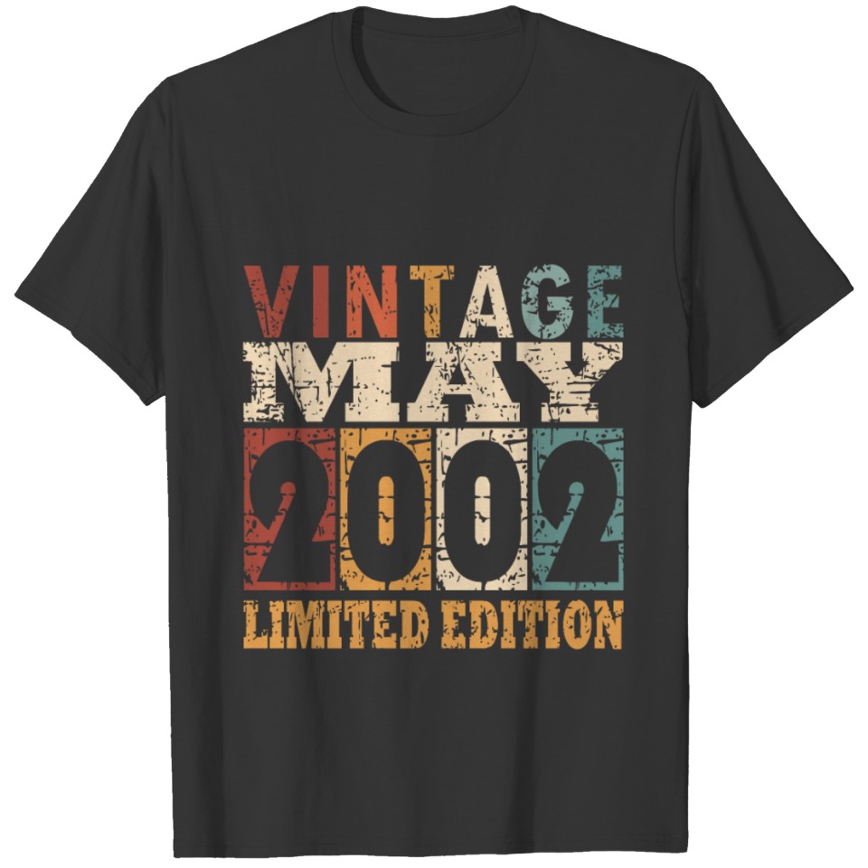 2002 vintage born in May gift T-shirt