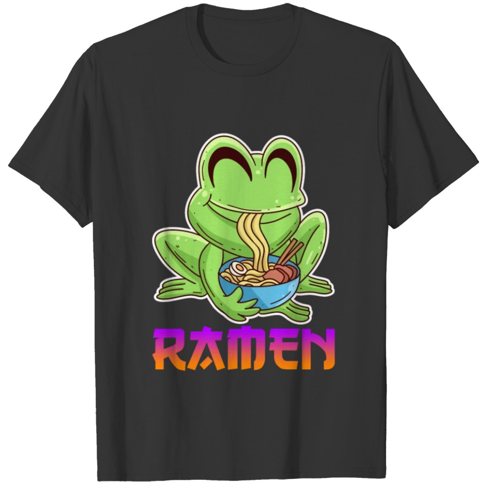 Frog with ramen soup Noodle soup T-shirt