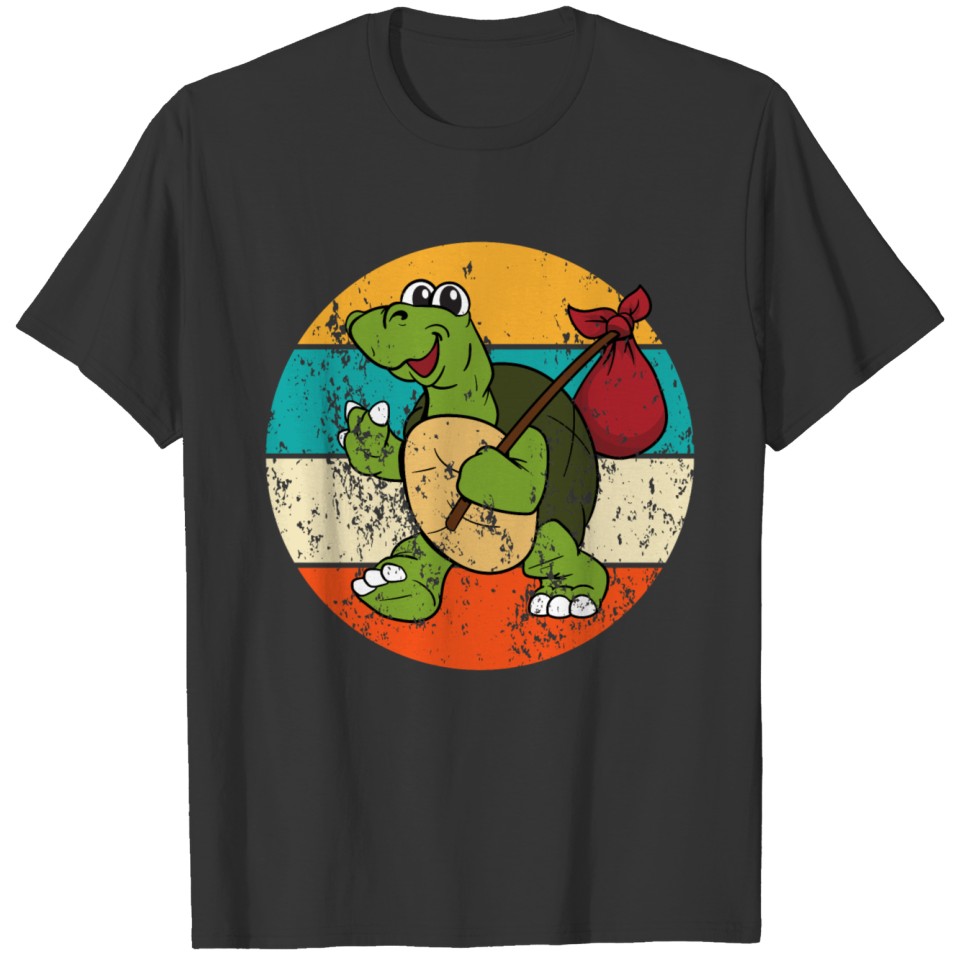 Vintage Retro Turtle Tortoise Hiker Hiking Hike T-shirt