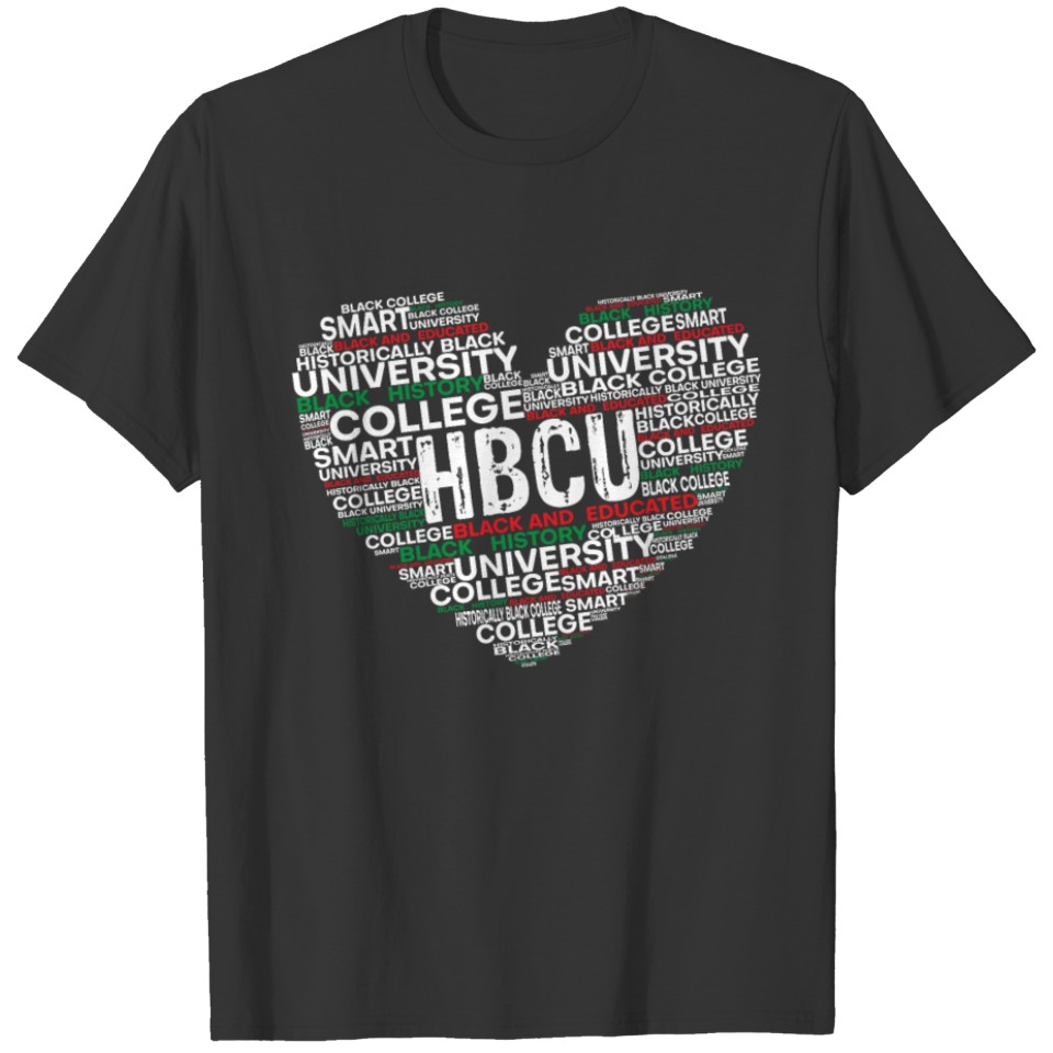 HBCU Word Cloud Heart Historically Black College U T-shirt