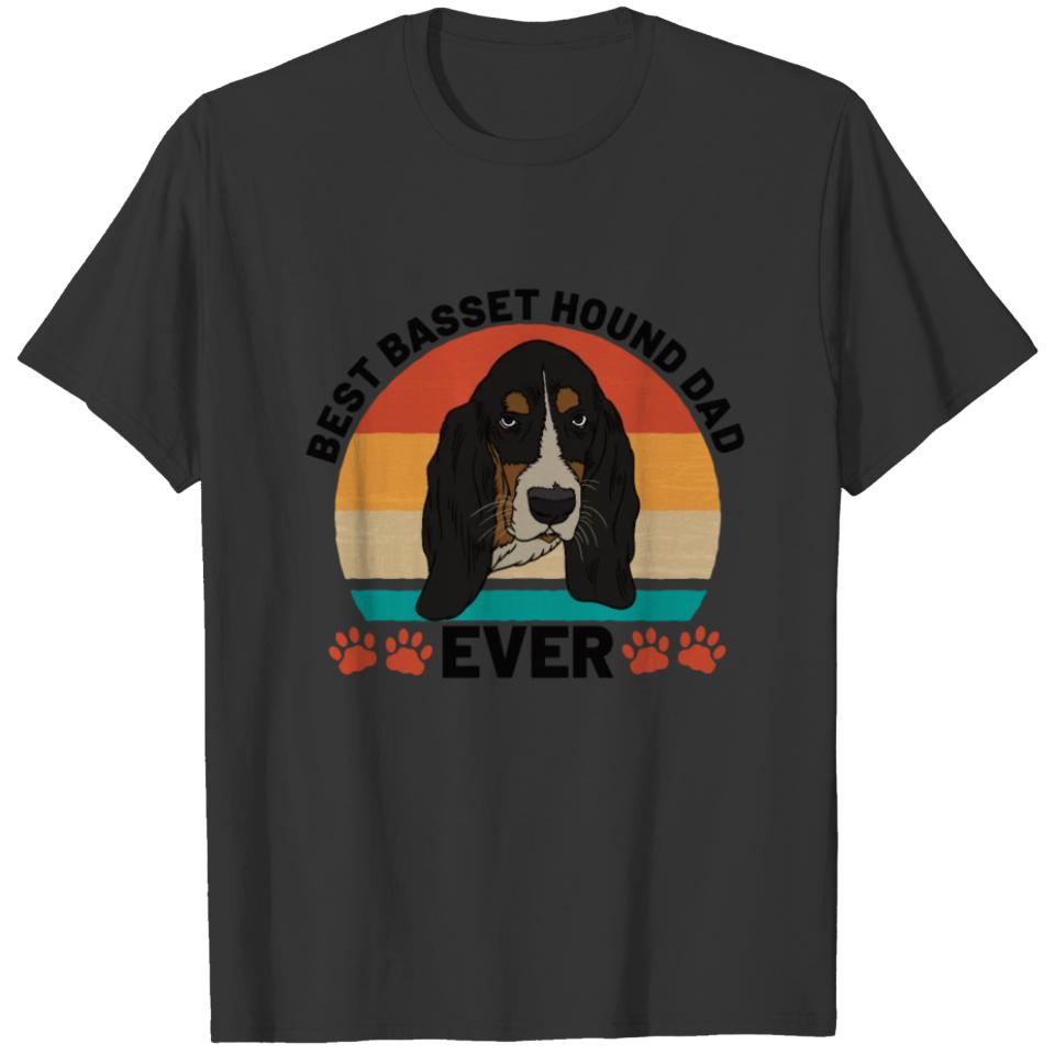 Basset Hound Dad Dog Puppie Dog Walkers Dog Sitter T-shirt