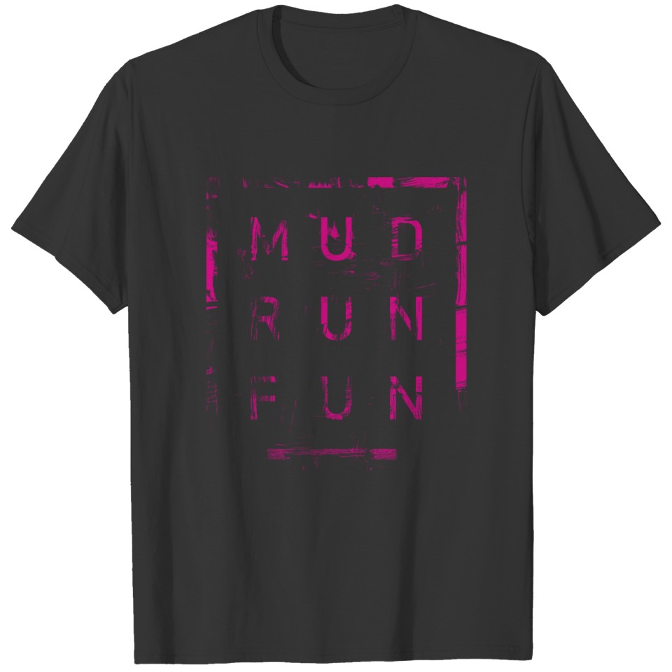 Mud Run Fun Tough Mudder RED Trail Running T-shirt