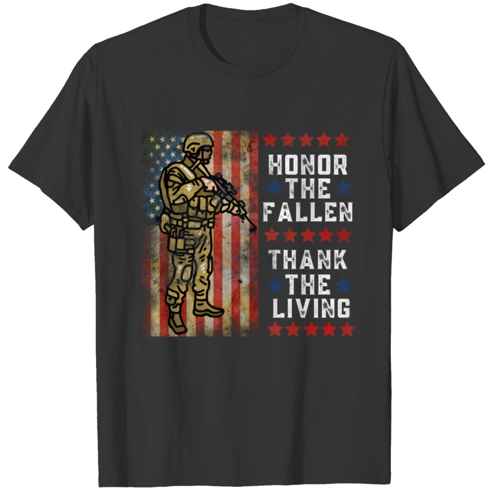 memorial day patriotic honor the brave usa vintage T-shirt