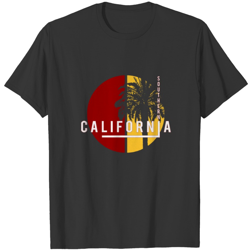 Southern California Stylish Palm Tree College T-shirt