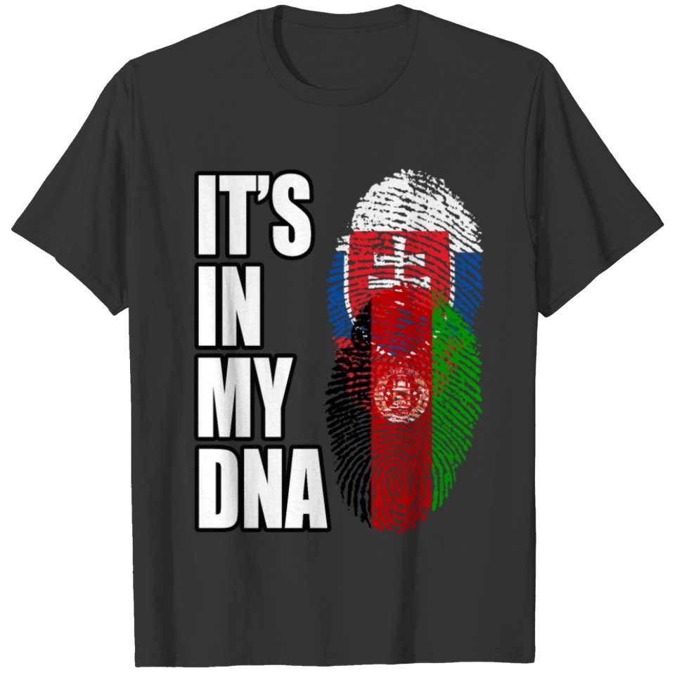 Slovak And Afghanistan Vintage Heritage DNA Flag T-shirt