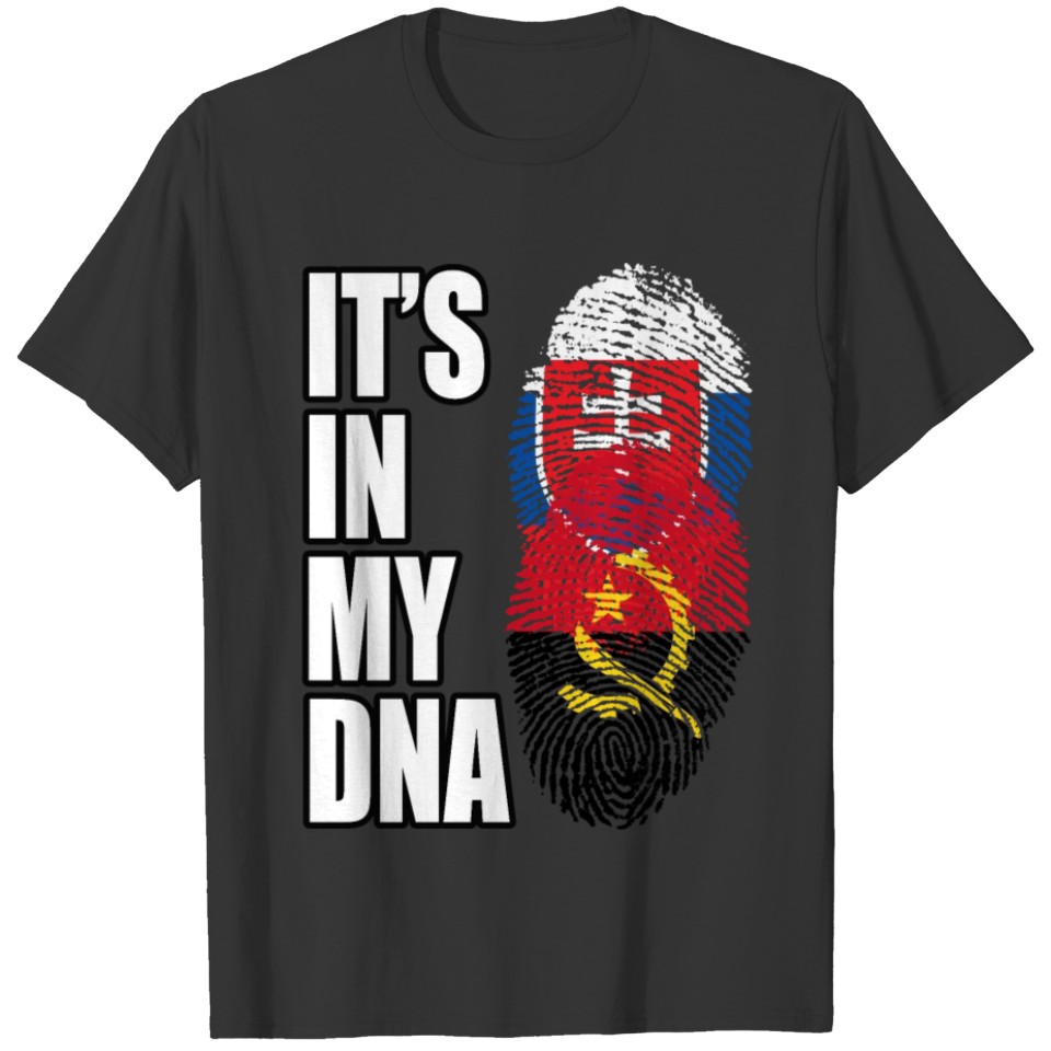 Slovak And Angolan Vintage Heritage DNA Flag T-shirt