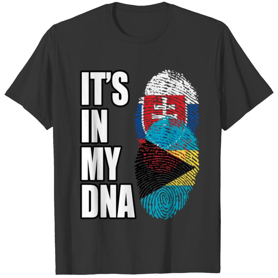 Slovak And Bahamian Vintage Heritage DNA Flag T-shirt