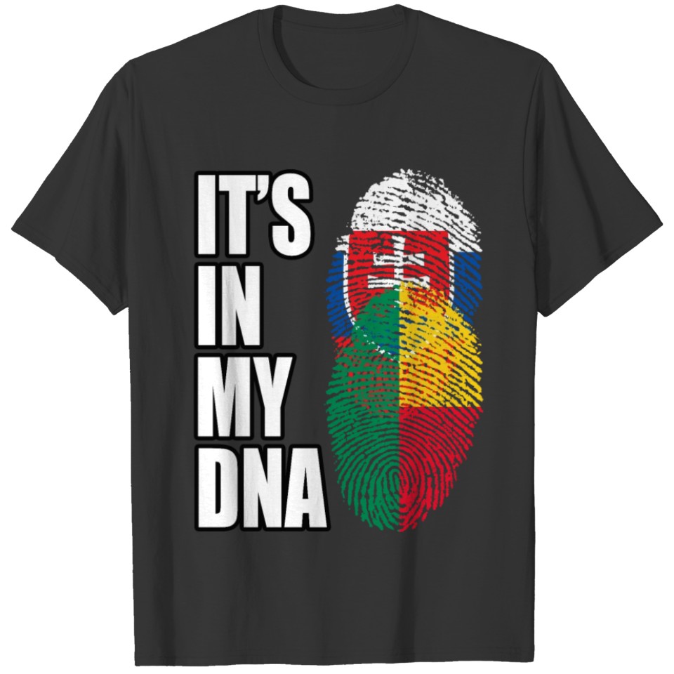 Slovak And Benin Vintage Heritage DNA Flag T-shirt