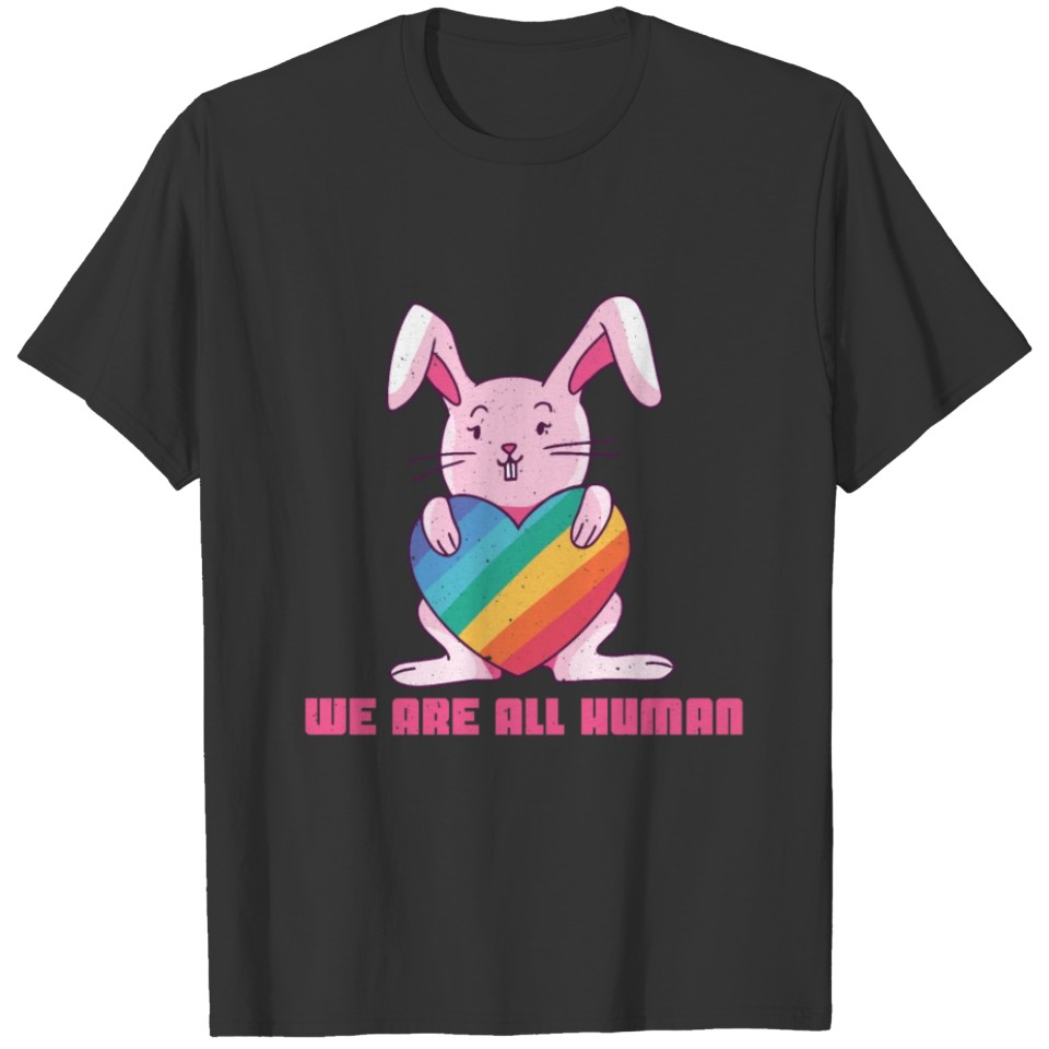 Human Rainbow Rabbit Cute Gay Pride LGBT Pride T Shirts