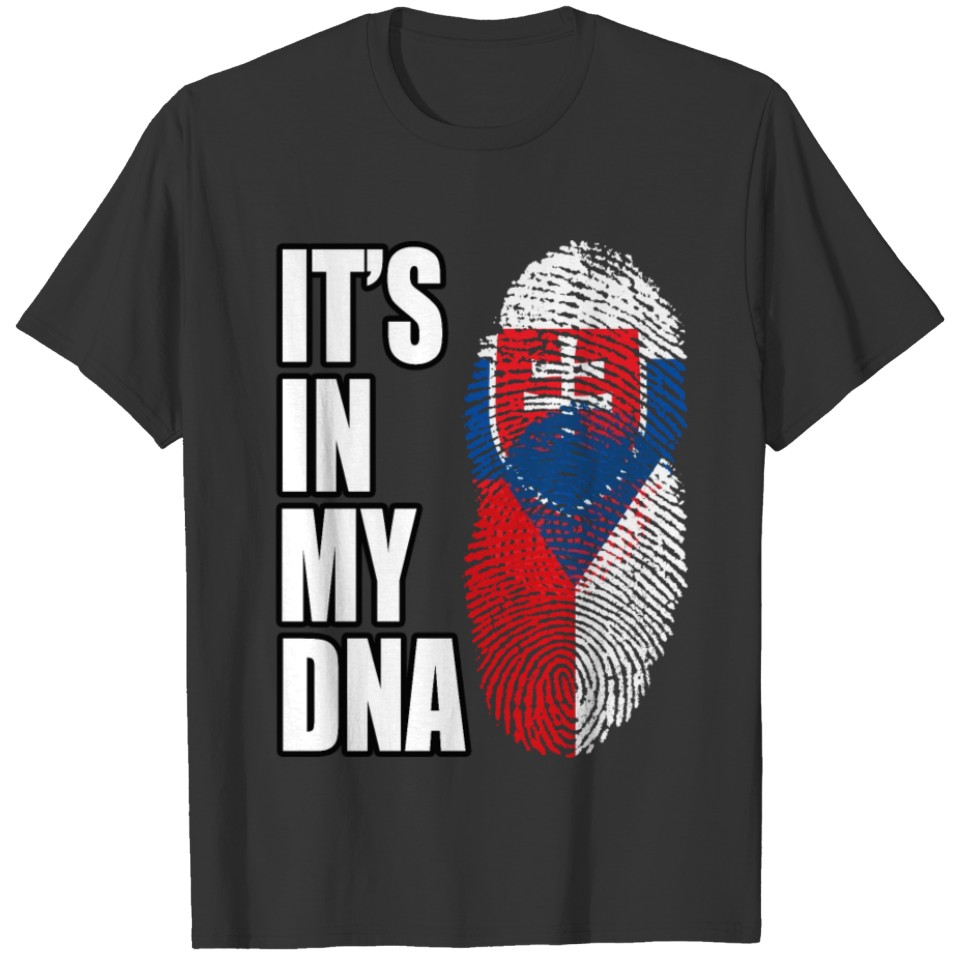 Slovak And Czech Vintage Heritage DNA Flag T-shirt