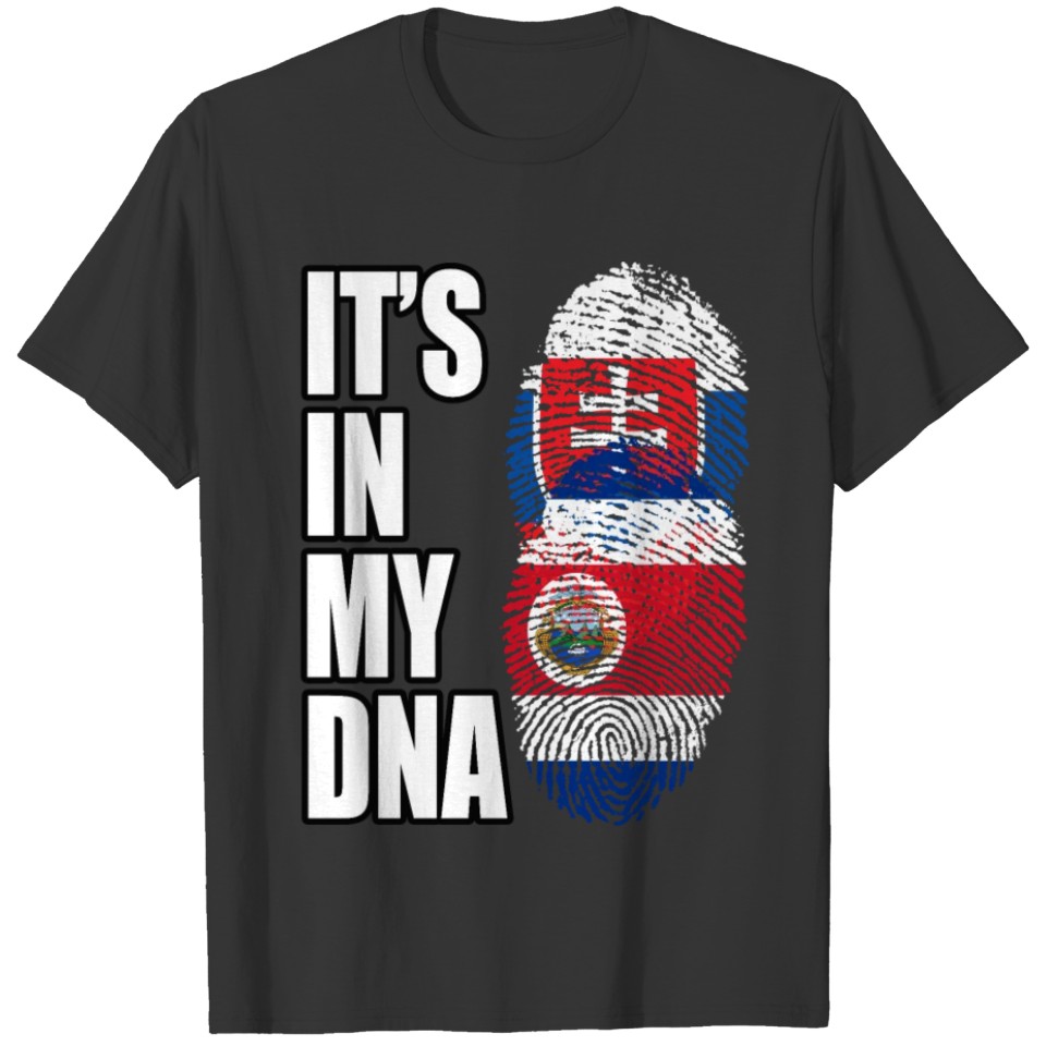Slovak And Costa Rican Vintage Heritage DNA Flag T-shirt