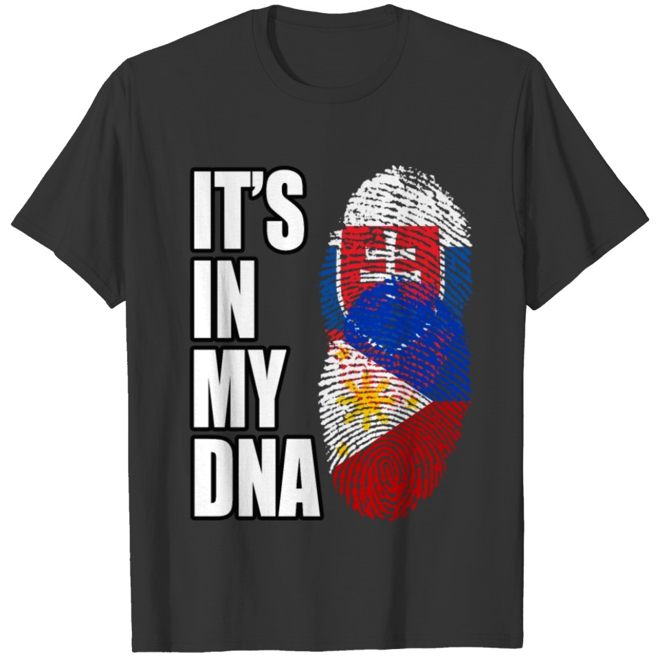 Slovak And Filipino Vintage Heritage DNA Flag T-shirt