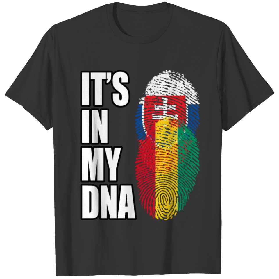 Slovak And Guinean Vintage Heritage DNA Flag T-shirt