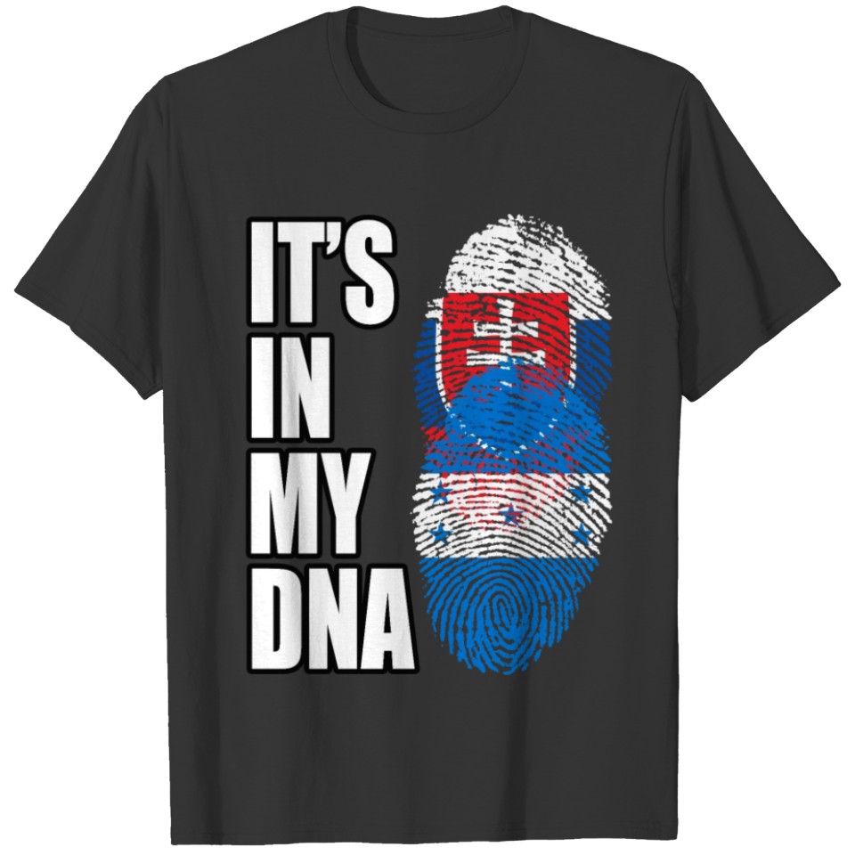 Slovak And Honduran Vintage Heritage DNA Flag T-shirt