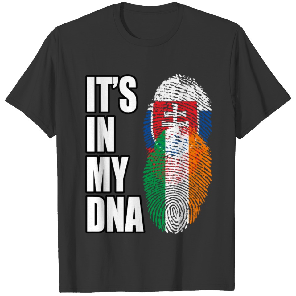 Slovak And Irish Vintage Heritage DNA Flag T-shirt