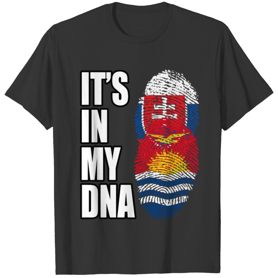 Slovak And Kiribati Vintage Heritage DNA Flag T-shirt