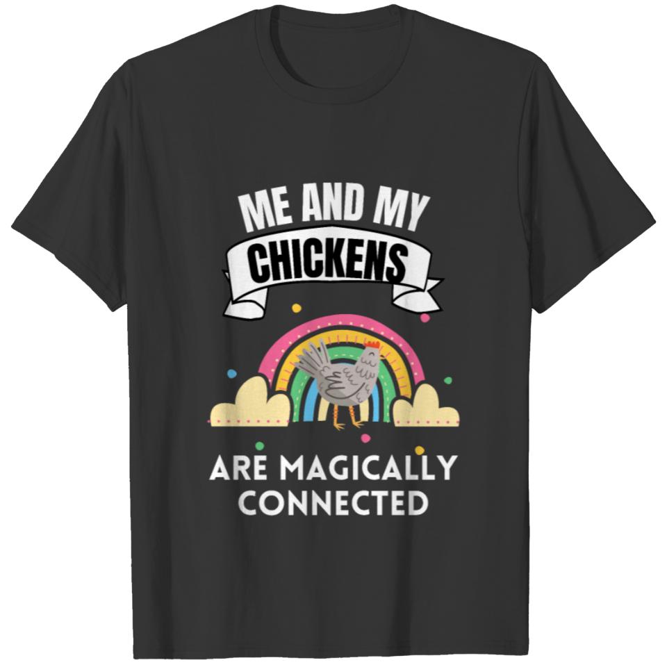 Farm Animal Funny Gift Rainbow Chicken T-shirt