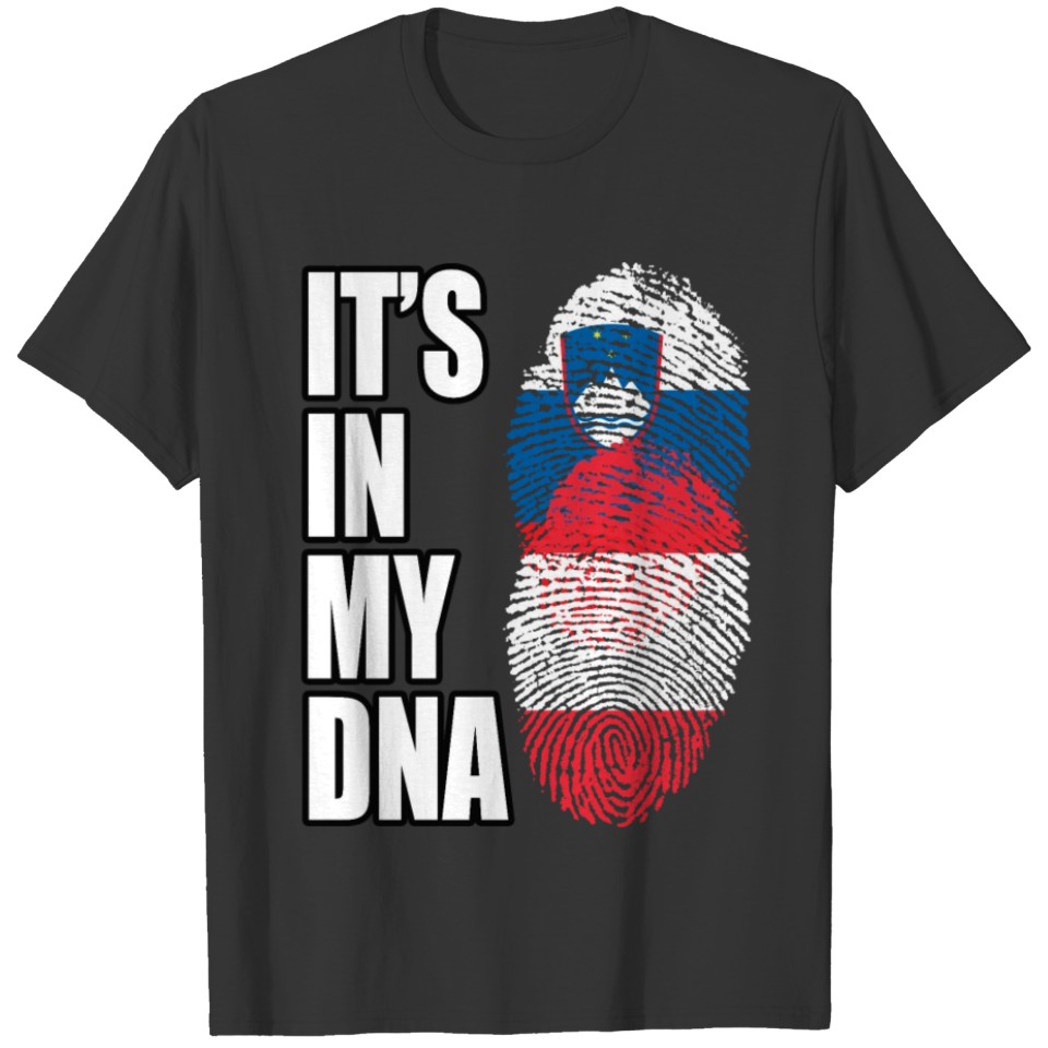 Slovenian And Austrian Vintage Heritage DNA Flag T-shirt