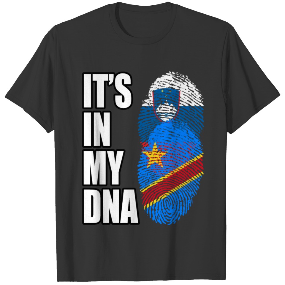 Slovenian And Congolese Vintage Heritage DNA Flag T-shirt