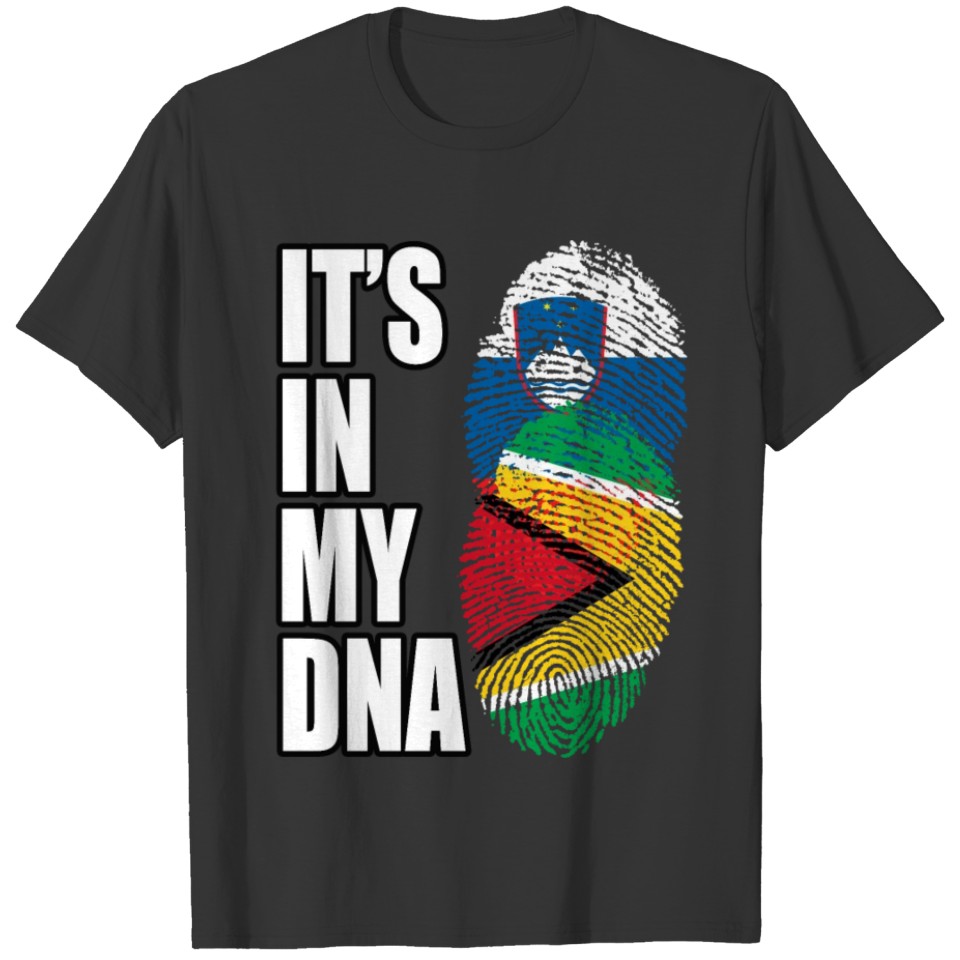 Slovenian And Guyanese Vintage Heritage DNA Flag T-shirt