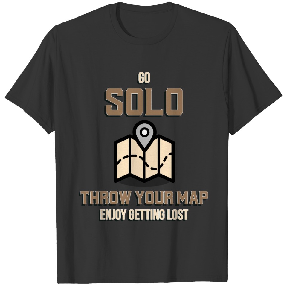 solo traveler throw your map T-shirt